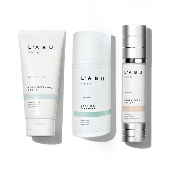 Youthful Radiance Trio - Pore Refining Scrub, Oat Milk Cleanser and Hydra Face Lotion